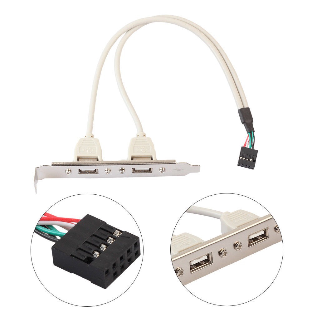 SALE Expansion 2 พอร์ต HUB USB 2.0 to 9 Pin Header Mainboard Panel Bracket #คำค้นหาเพิ่มเติม HDMI Switch Adapter Network HDMI สายสัญญาณ