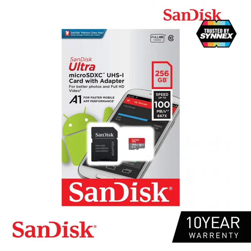 ภาพสินค้าSandisk Ultra Micro SD Card SDXC Class10 A1 แมมโมรี่การ์ด ความจุ 16/32/64/128/200/256/400 GB สินค้าใหม่ของแท้ประกันศูนย์7ปีเต็ม จากร้าน Robirdskie บน Lazada ภาพที่ 6