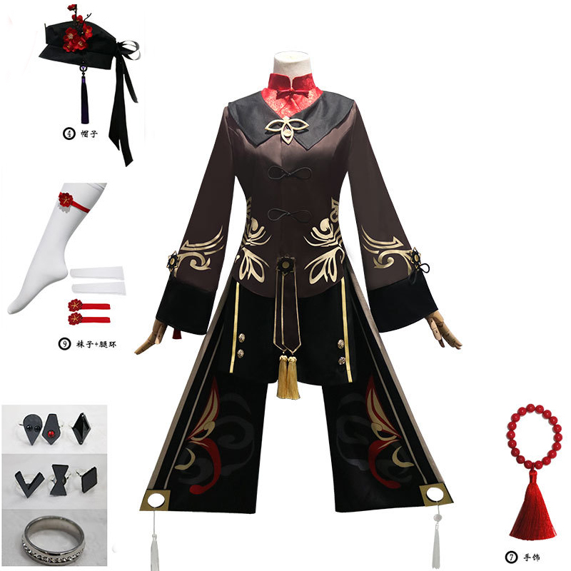 Genshin Impact Hu Tao Cosplay Costume Chinese Ancient Costume Halloween ...