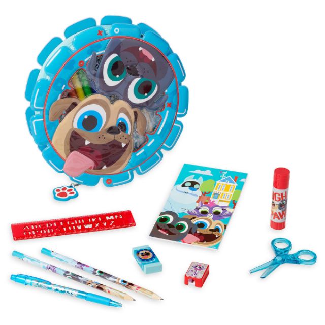 Puppy Dog Pals Zip-Up Stationery Kit -- เซตกระเป๋า เครื่องเขียน สี และอุปกรณ์ สินค้านำเข้าจาก Disney USA