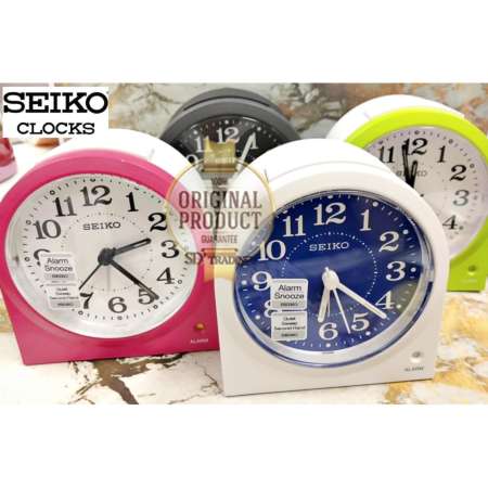 SEIKO นาฬิกาปลุก Alarm Clock (Snooze) QHE179W - สีขาว/หน้าน้ำเงิน
