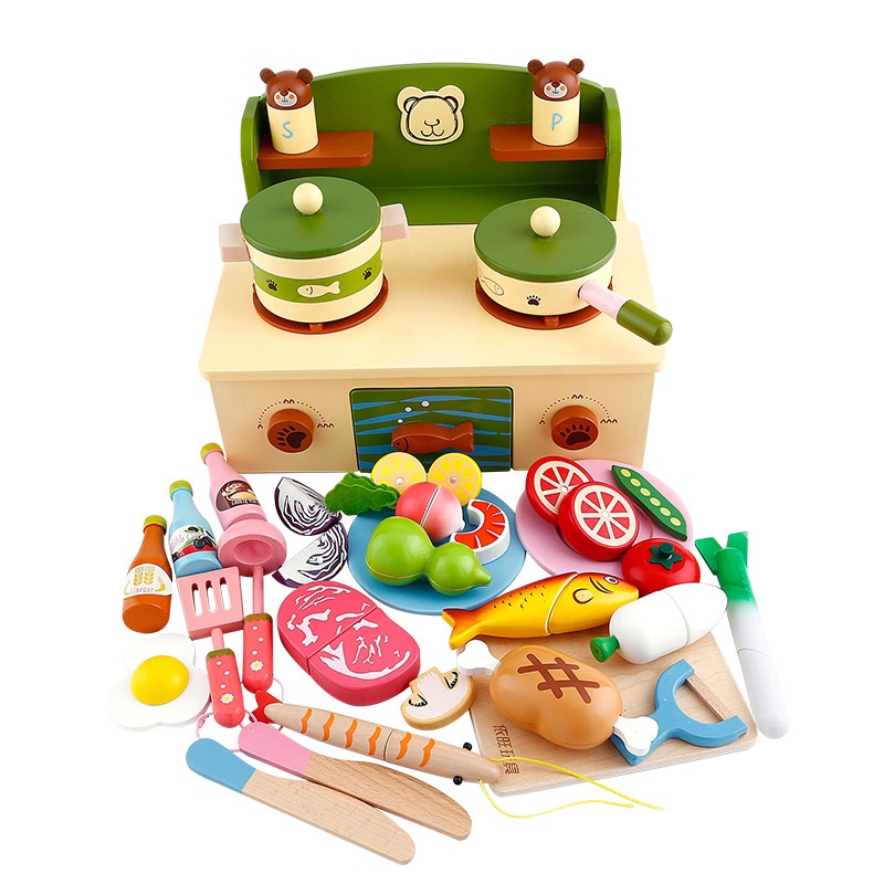 ของเล่นไม้ ชุดครัวไม้ ชุดหั่นผักงานไม้100% ของเล่นบทบาทสมมติ ของเล่นเสริมพัฒนาการเด็ก ของเล่นเด็ก