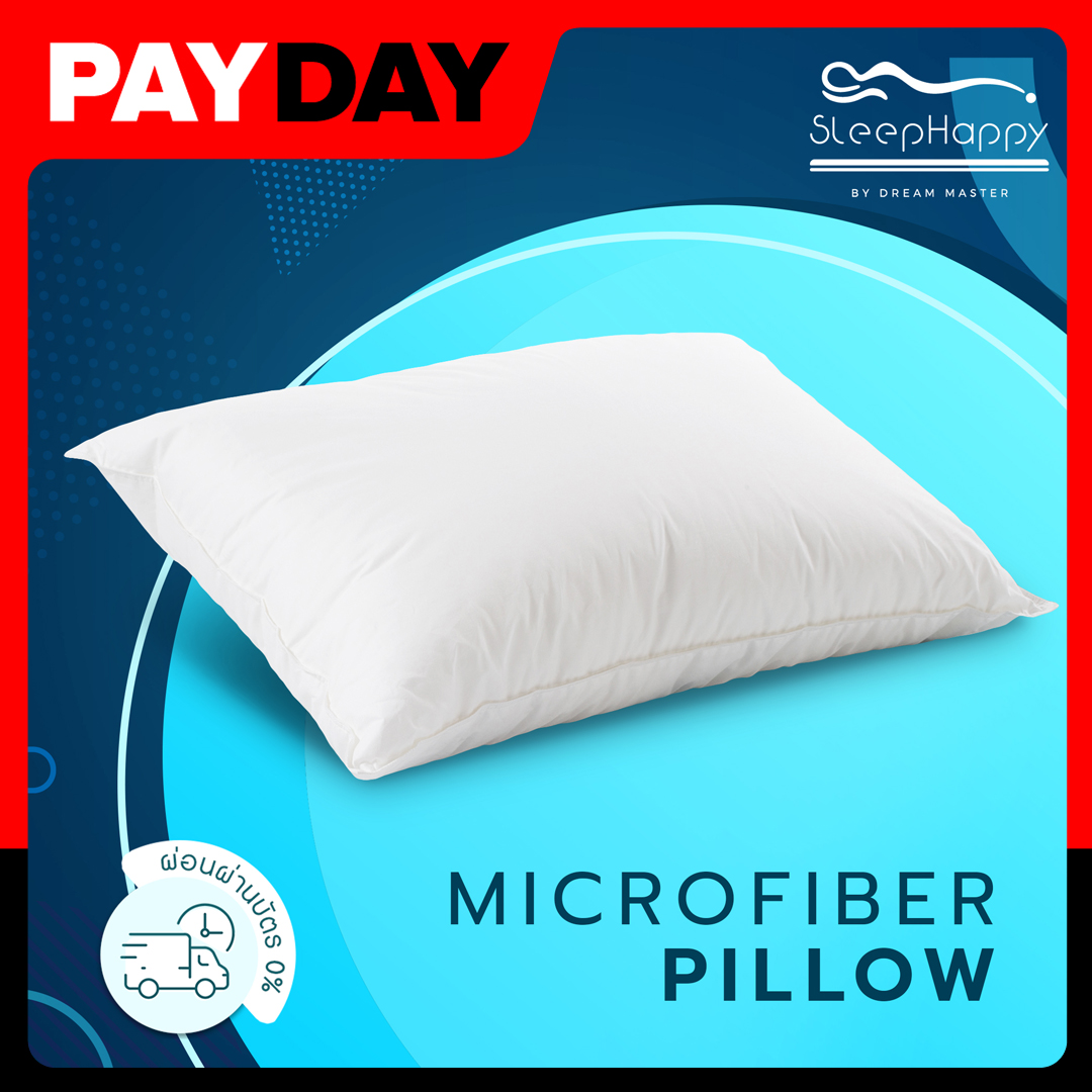 SleepHappy Microfiber Pillow หมอนโรงแรม หมอนหนุน (ขนห่านเทียม) หมอน ขนาด 1000 gsm , 1200 , gsm , 1500 gsm