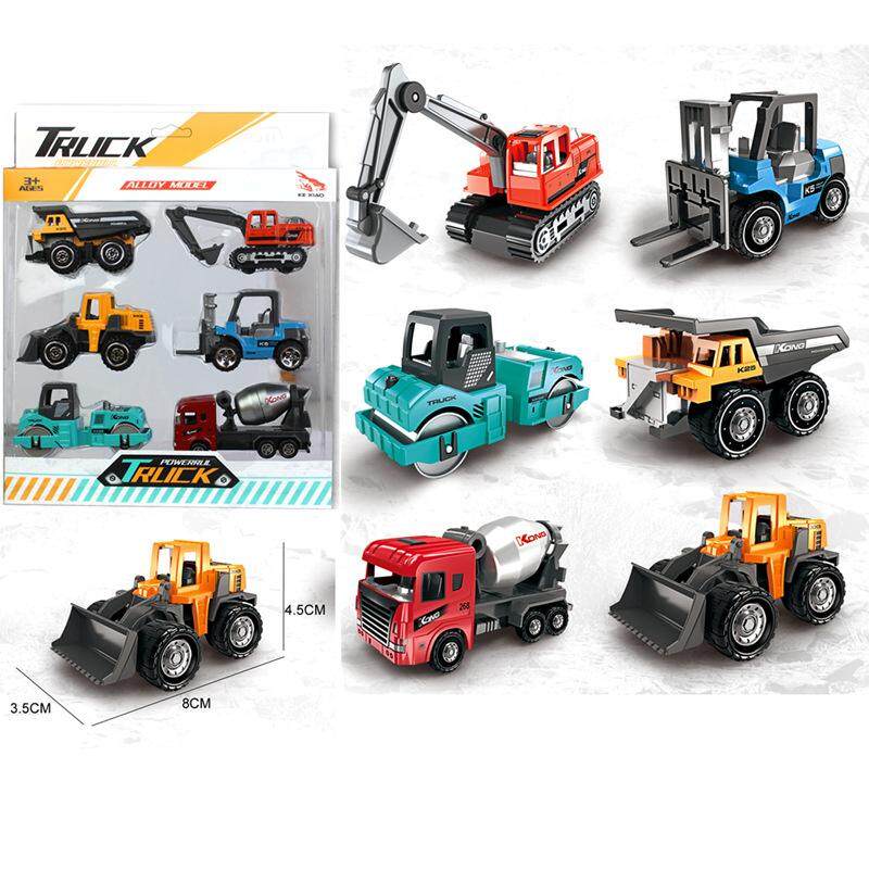 ProudNada Toys ของเล่นเด็กรถเหล็กก่อสร้าง 6 คัน KE XIAO ALLOY TRUCK KX06-08