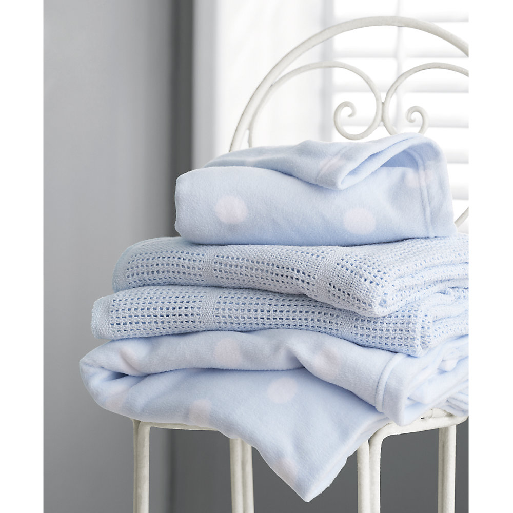 ผ้าห่มเด็ก ผ้าฝ้าย mothercare crib or moses basket cellular cotton