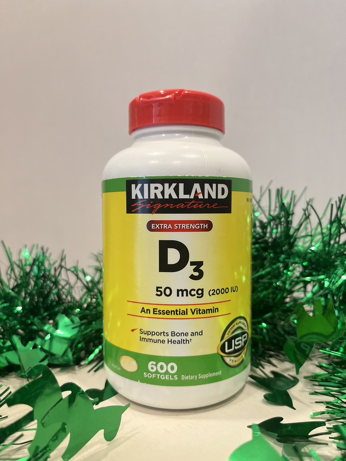 วิตามินD3 Kirkland Signature Vitamin D3 2000 IU, 600 Softgels Lazada