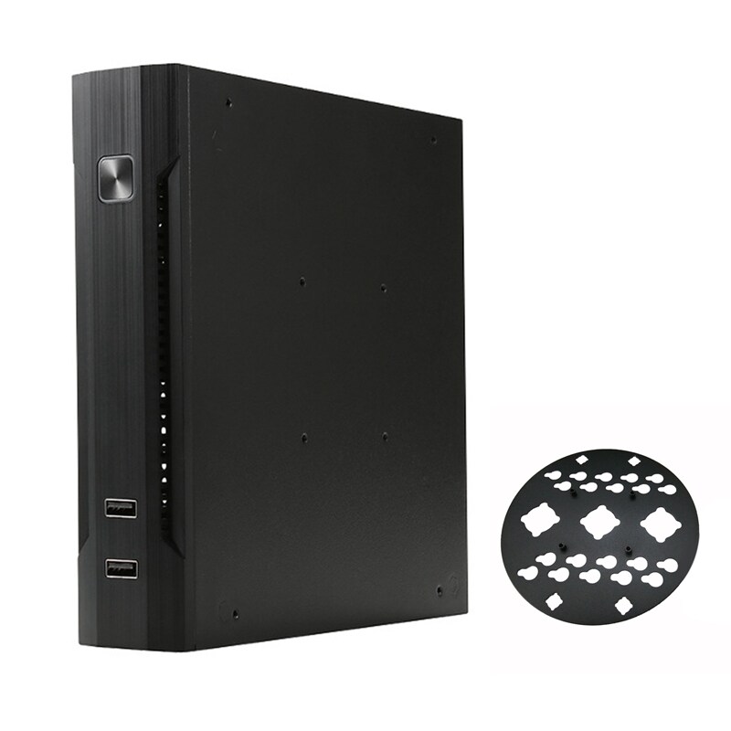TX01 ITX Case HTPC Chassis with Back Mount Bracket Mini-ITX Computer Case USB2.0 Industrial Control ITX Enclosure