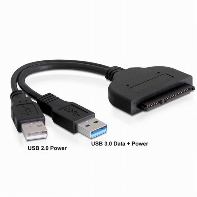 USB 3.0 ถึงSATA 22 PinพิเศษUSB2.0 PowerสายYสำหรับฮาร์ดดิสก์SSDขนาด 2.5 นิ้ว 5Gbps 25 ซม.