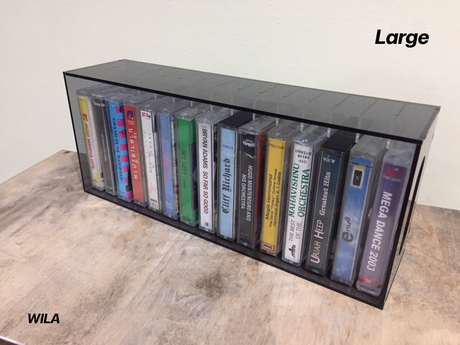 ชั้นวางเทปคาสเซ็ท กล่องเก็บเทปคาสเซ็ทใส ที่เก็บเทปคาสเซ็ตอะคริลิค