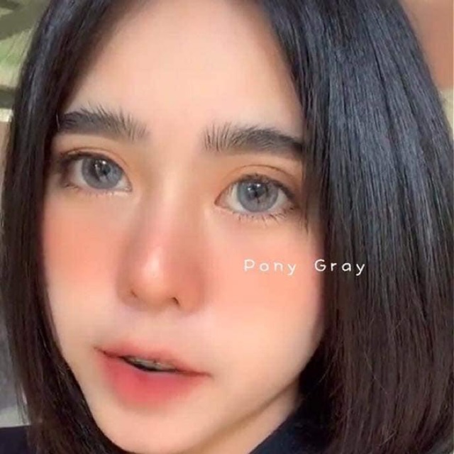 Bigeye Pony/Pola gray คอนแทคเลนส์ โพนี่/โพล่า สีเทา ลายขายดี (สายตาปกติ)