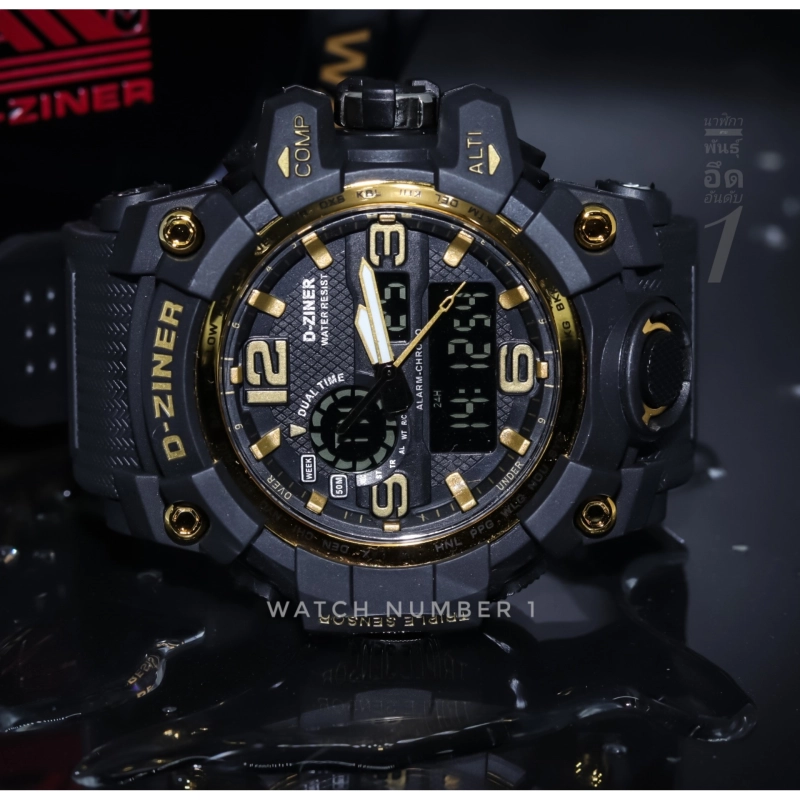 ภาพหน้าปกสินค้านาฬิกาผู้ชาย D-ZINER รุ่นใหม่ ผลิตปีล่าสุด กันน้ำ 50 เมตร พร้อมกล่องเหล็กอย่างดี