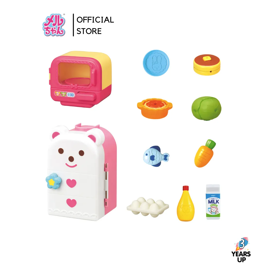 เมลจัง (MELL CHAN®) ตู้เย็น & ไมโครเวฟ (รุ่นใหม่) New Refrigerator & Microwave ของเล่นตุ๊กตา Mel-chan บ้านเมลจัง เตาอบ ของเล่นเด็ก ลิขสิทธิ์แท้ พร้อมส่ง