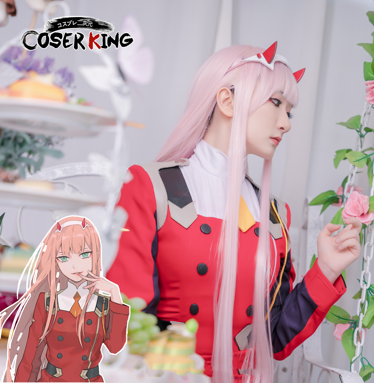 [COSER KING Store] Anime DARLING in the FRANXX 02 Zero Two เครื่องแต่งกายคอสเพลย์ การ์ตูนอะนิเมะ Woman Dress Cospaly Costume