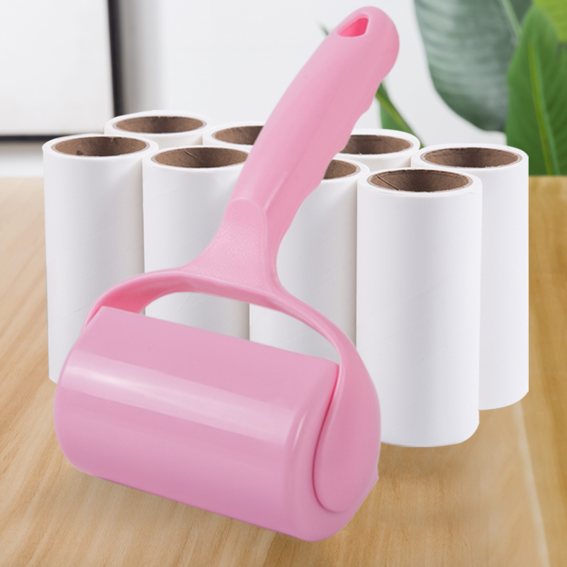 Adhesive roller tearable dust paper instead of roller brush, hair