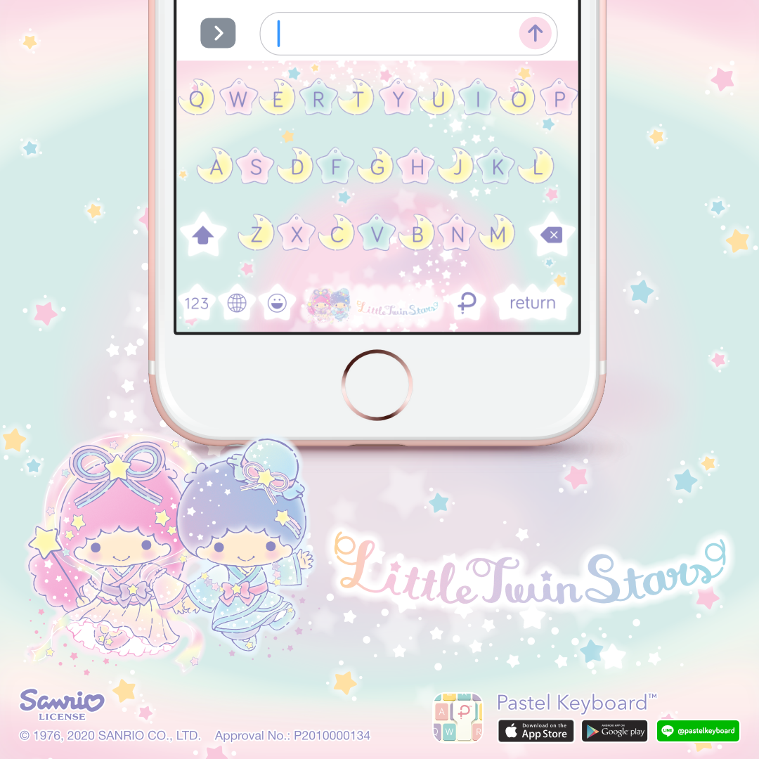 Little Twin Stars Shining Sky Keyboard Theme⎮ Sanrio (E-Voucher) for Pastel Keyboard App