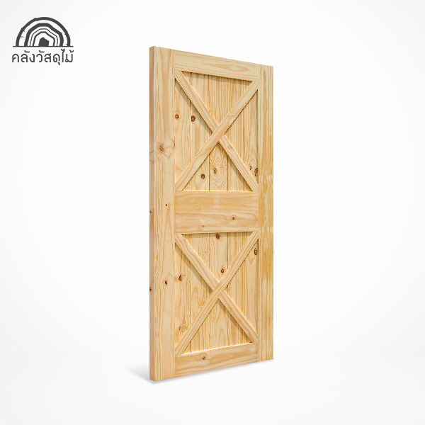 WOOD OUTLET (คลังวัสดุไม้) ประตูไม้สน รุ่น BD05 เลือกขนาดได้ ประตูบ้าน