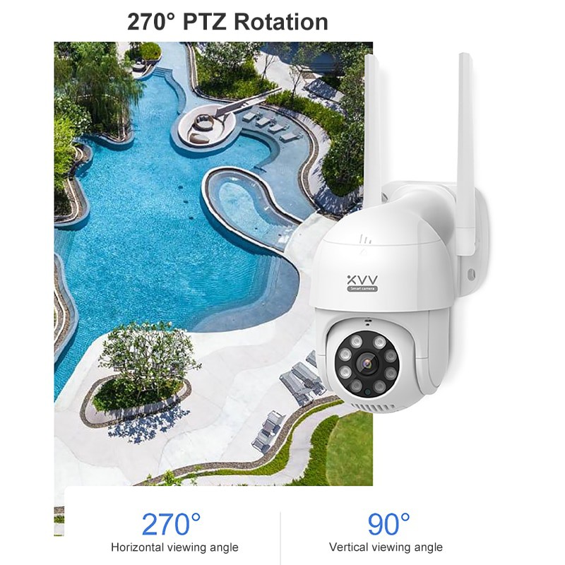 ▤Xiaomi Xiaovv P1 Outdoor Camera 1080P 270 PTZ Rotate Wifi Webcam Humanoid Detect Waterproof Security Camers Work For Mi
