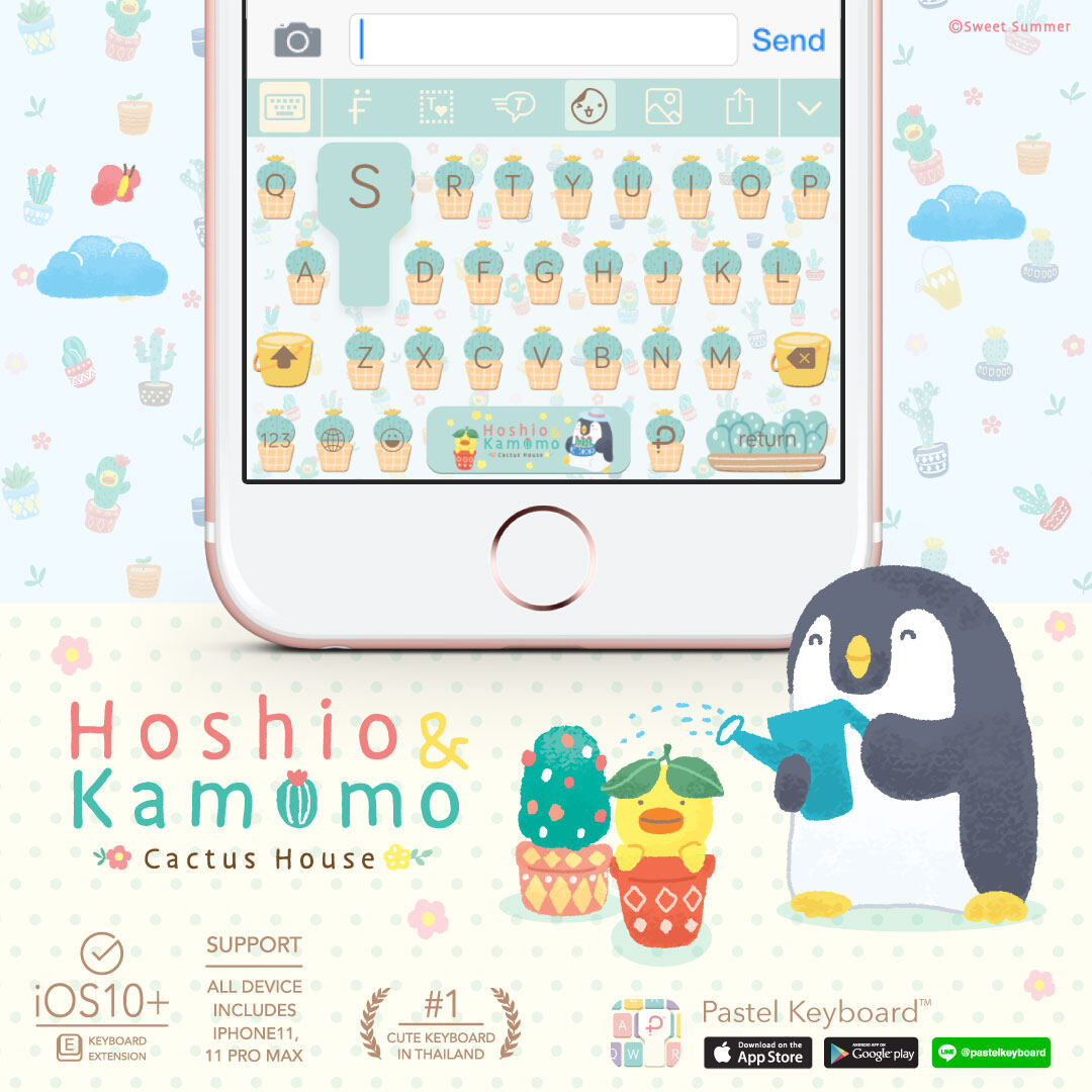 Hoshio & Kamomo : Cactus House Keyboard Theme (E-Voucher) for Pastel Keyboard App