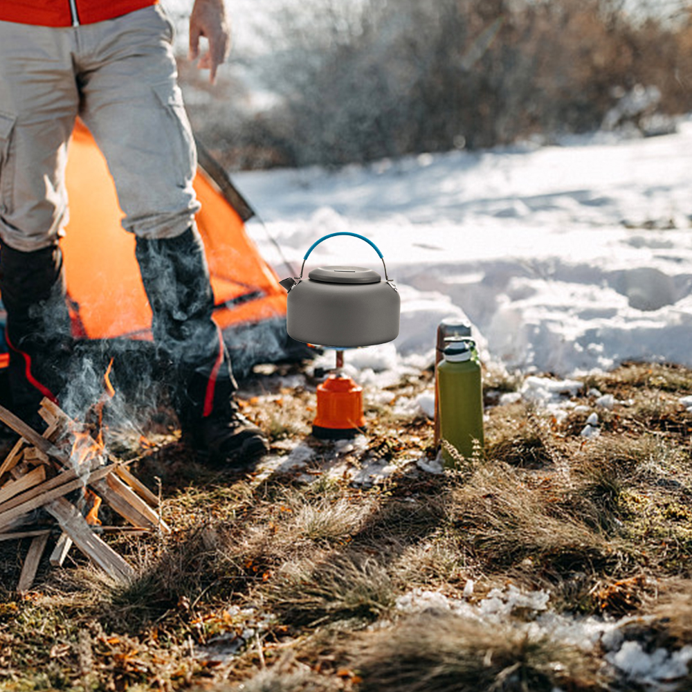 TOMSHOO 0.8L/1.4L Outdoor Lightweight Aluminum Teapot Kettle Coffee Pot