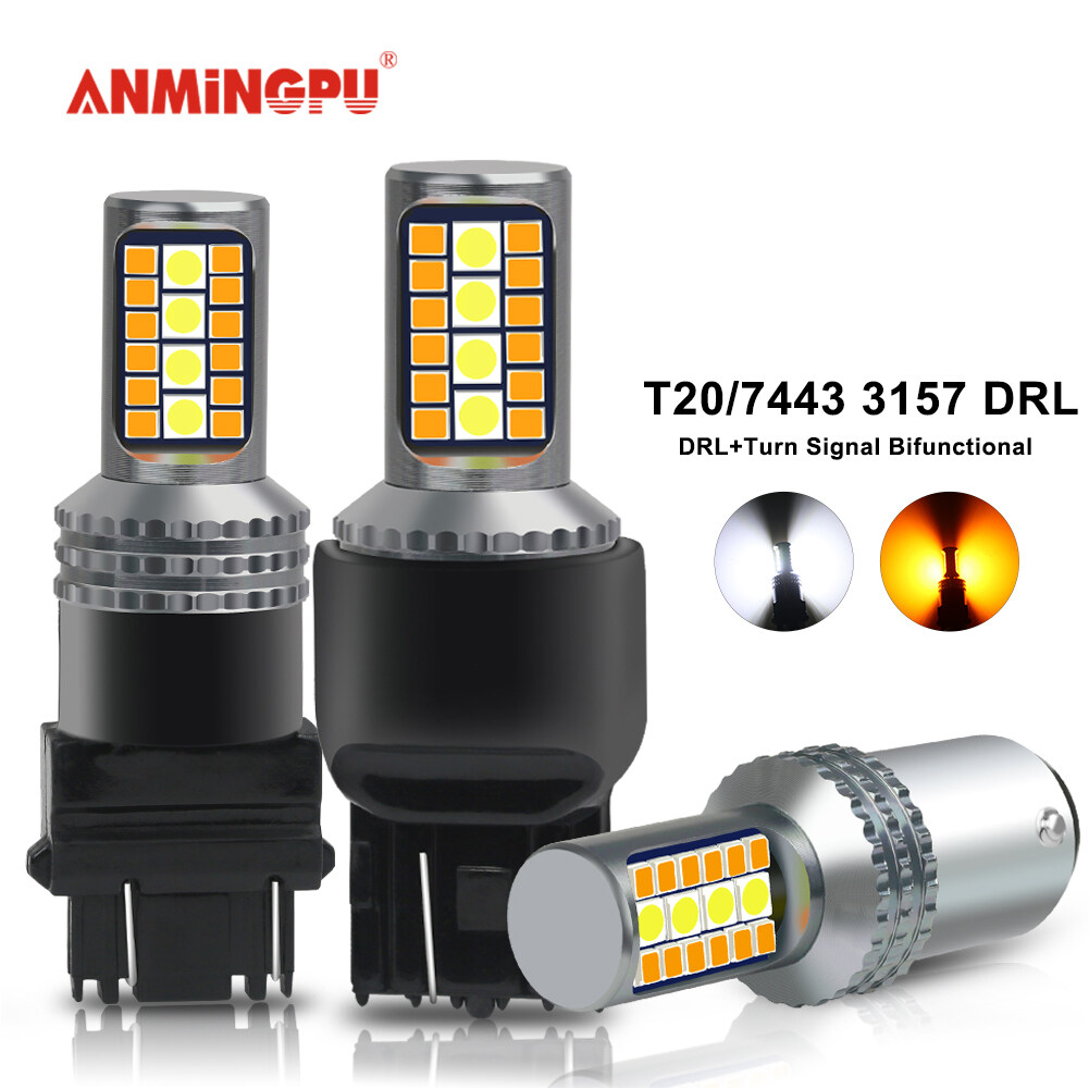 Lot De 10 Ampoules LED T20/7443 Rouges - Pour Feux Stop Et Feux Arrière Voiture - 12V, 9 SMD - Plug & Play