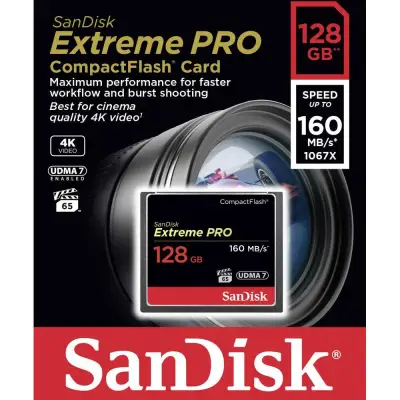 Sandisk Extreme Pro Compact Flash Card 1067X 160MB/s 128GB