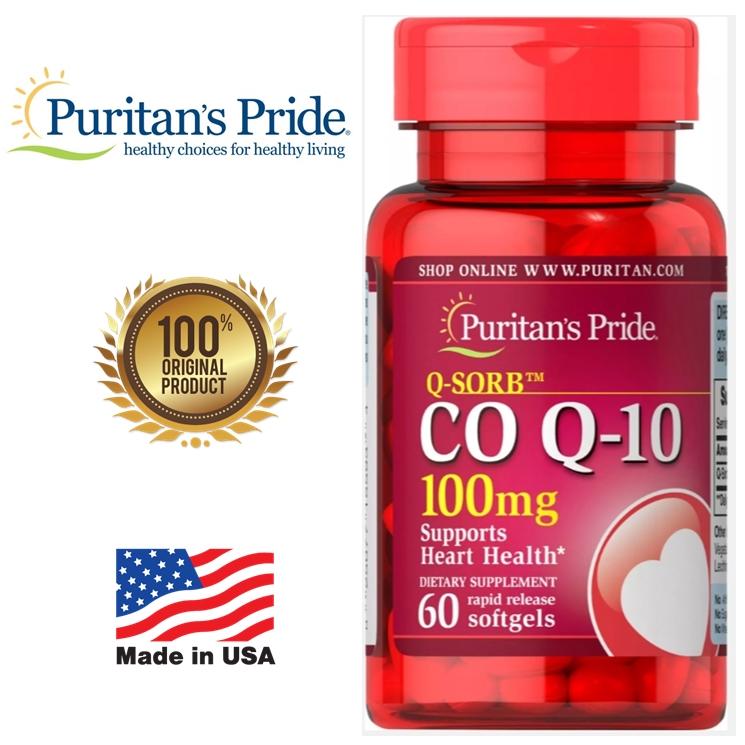 Puritan's Pride Co Q10 - 100 mg. [60 Sofgels] Q-10 โคเอนไซม์ คิวเท็น ของแท้ 100% นำเข้าจาก USA