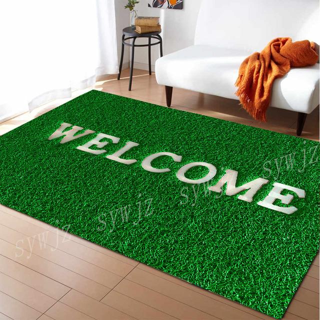 Carpet Wet Grass Rug Carpet Living Room Decoration Carpet Bedroom Bedside  Bay Window Area Rugs Sofa Floor Mat Rugs (Color : Green, Size : 60x90cm)