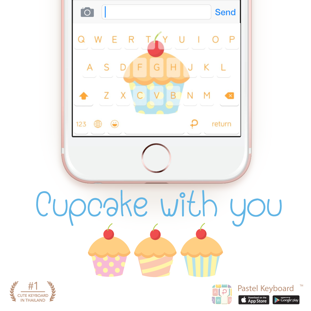 Cupcake with you Keyboard Theme⎮(EVoucher) for Pastel Keyboard App