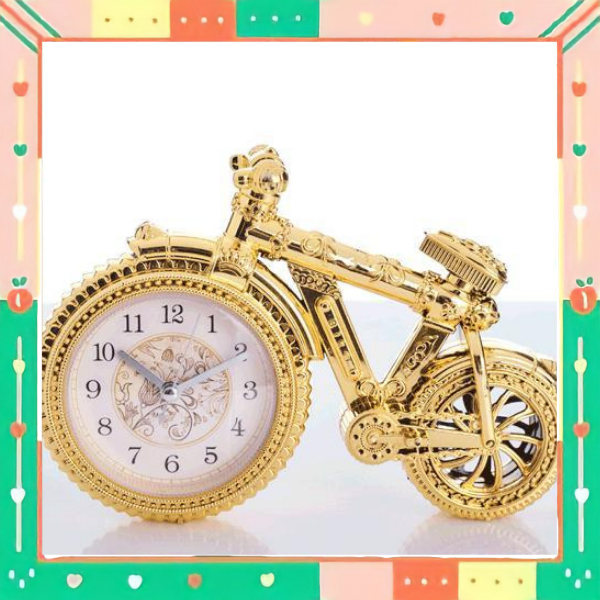 นาฬิกาตั้งโต๊ะจักรยาน สีทอง