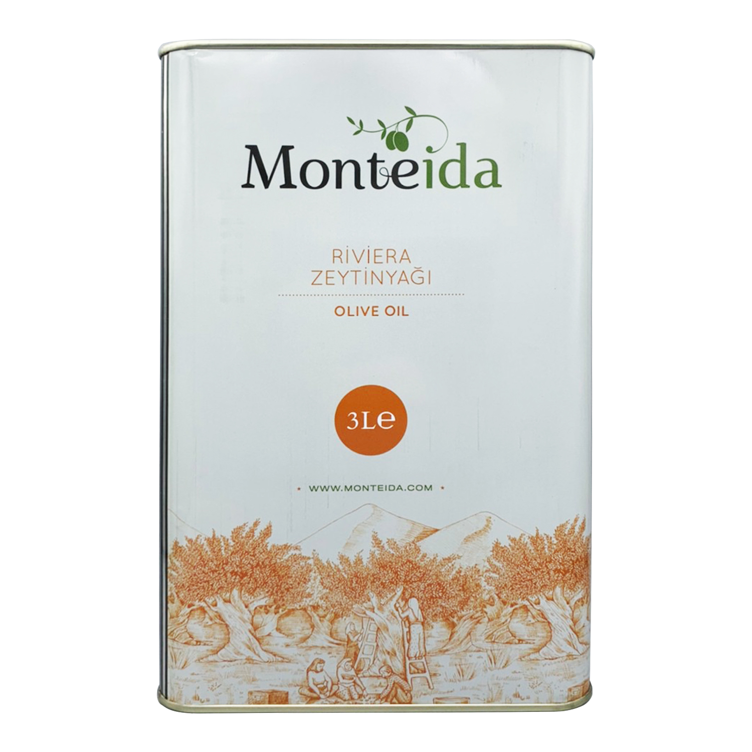 Monteida น้ำมันมะกอก Olive oil Pure (3 Liter)