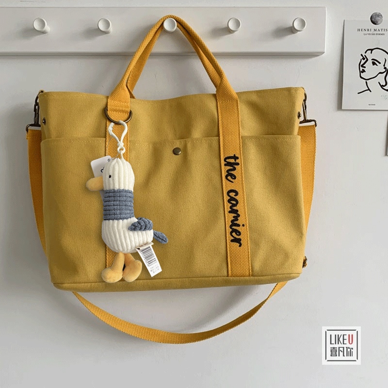 Japanese original design commuter thickened canvas bag literature and