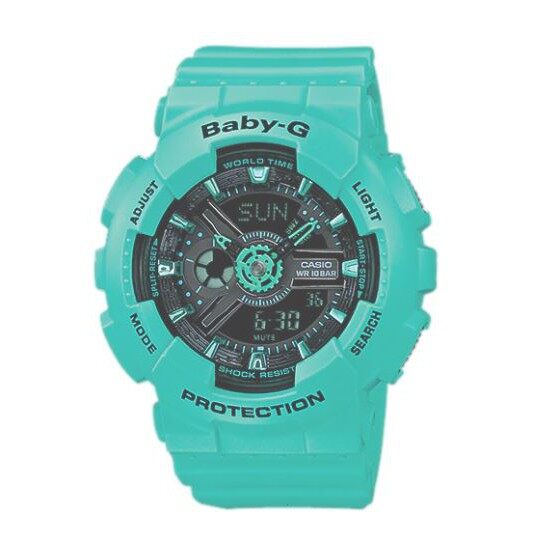 นาฬิกา รุ่น BA-110 Casio Baby-G นาฬิกาข้อมือผู้หญิง สายเรซิ่น รุ่น BA-110DC-2A1สีน้ำเงิน BA-110DC-2A2 - สีน้ำเงินสีอ่อนใหม่ของแท้100% แบตเตอรี่10 ปี ประกันศุนย์ CMG 1ปี จากร้าน MIN WATCH สีของสายนาฬิกา BA-111-3A