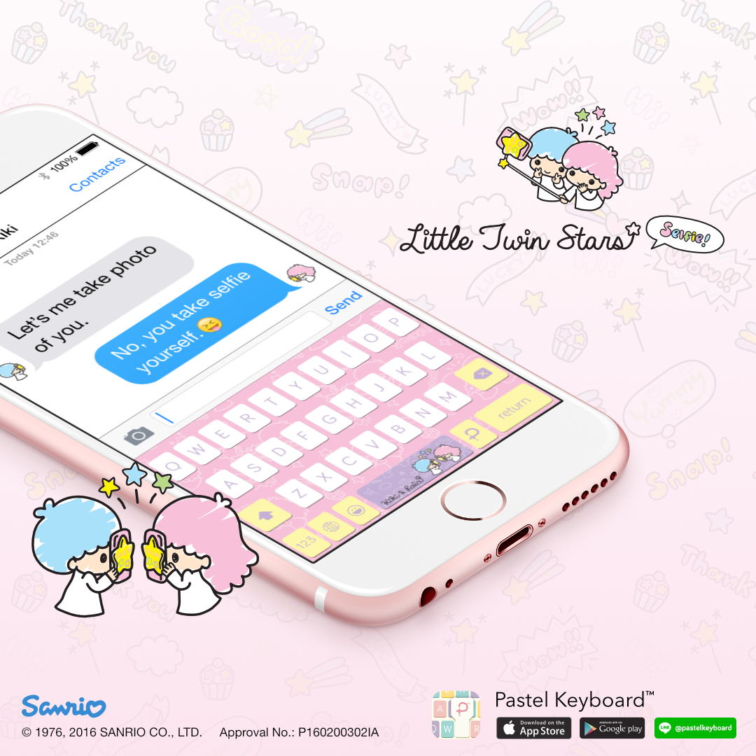 Little Twin Stars Selfie Keyboard Theme⎮ Sanrio (E-Voucher) for Pastel Keyboard App