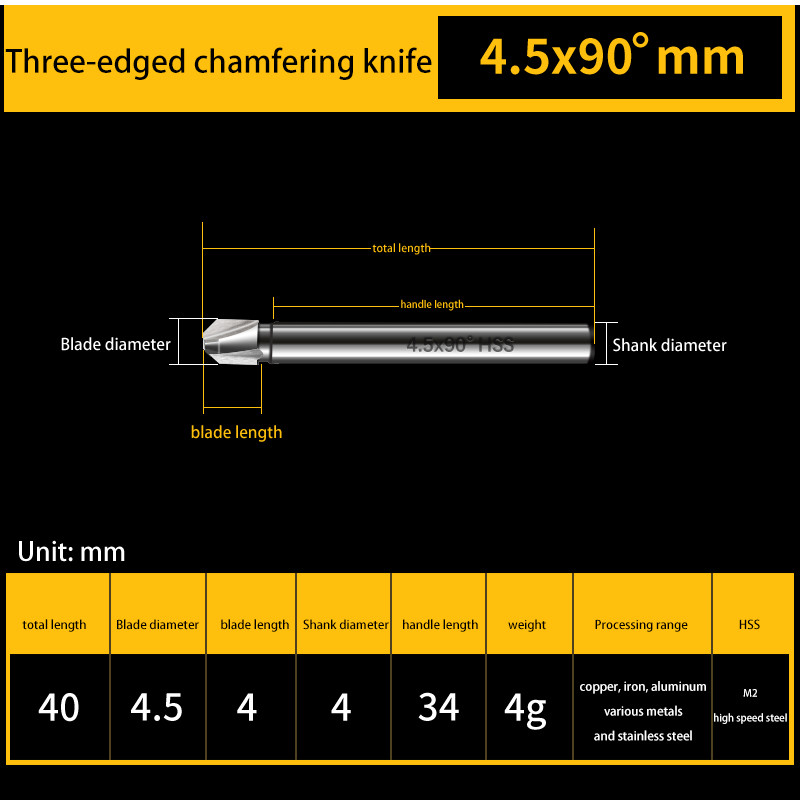 Three flute single edge chamfering deburring drill machine chamfering