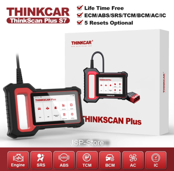 JSP เครื่องสแกนอ่านลบไฟโชว์โค้ดรถยนต์OBD2 เครื่องสแกนรถยนต์ OBD2 Scanner THINKCAR ThinkScan Plus S7 รองรับการสแกนOBD2 7 ระบบ + ฟังก์ชั่นรีเซ็ตหลัก ฟรี 5 รายการ