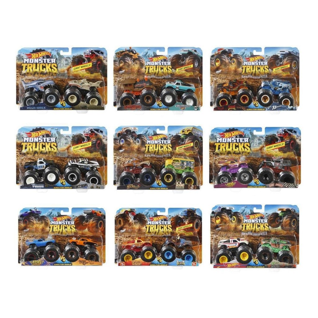 สินค้าขายดี!!! Hot Wheels Monster Trucks 2pack ขนาด 1:64 รถฮอตวีล มอนเตอร์ทรัค แพค 2 ชิ้น FYJ64 #ของเล่น โมเดล โมเดลรถ ของเล่น ของขวัญ ของสะสม รถ หุ่นยนต์ ตุ๊กตา โมเดลนักฟุตบอล ฟิกเกอร์ Model การ์ดเกมส์