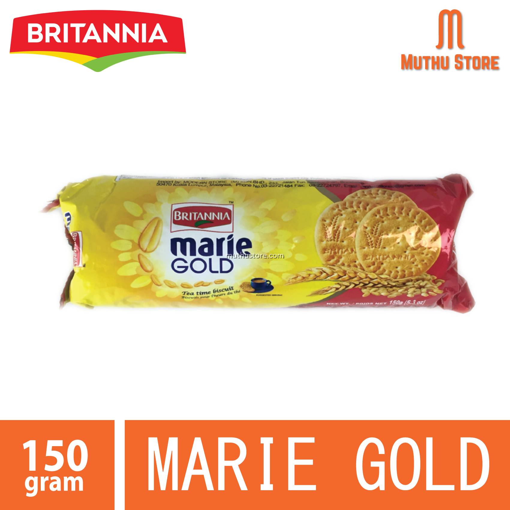 Britannia Marie Gold Tea Time Biscuits 150g.