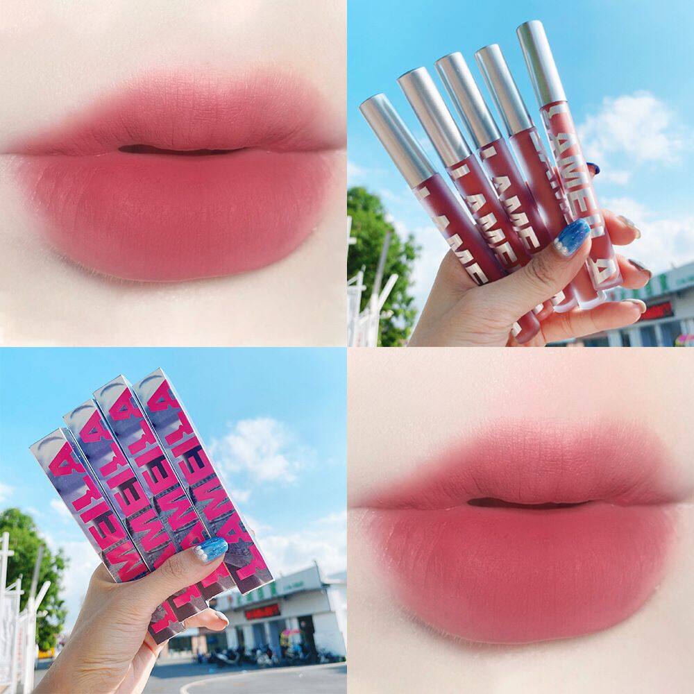 ลิปเคลือบลิปสติก สีสวย ติดทน ลิปสติกแท้แบรนด์ 6 สีLong-lasting beautiful lipstick, 6 genuine brand lipstick
