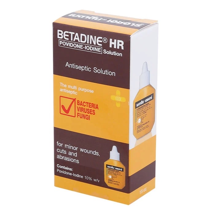 Betadine Solution HR เบตาดีน ยารักษาแผลสด 15 มล. ยาสามัญประจำบ้าน 1 ขวด