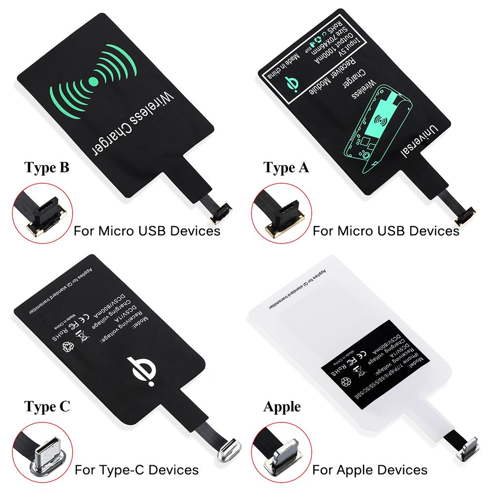 BUCHE Home, Office, Public Area High Efficiency Lightweight Universal Fast Charger Reception Coil Wireless Charging Receiver Accept Wire Receipt Connector