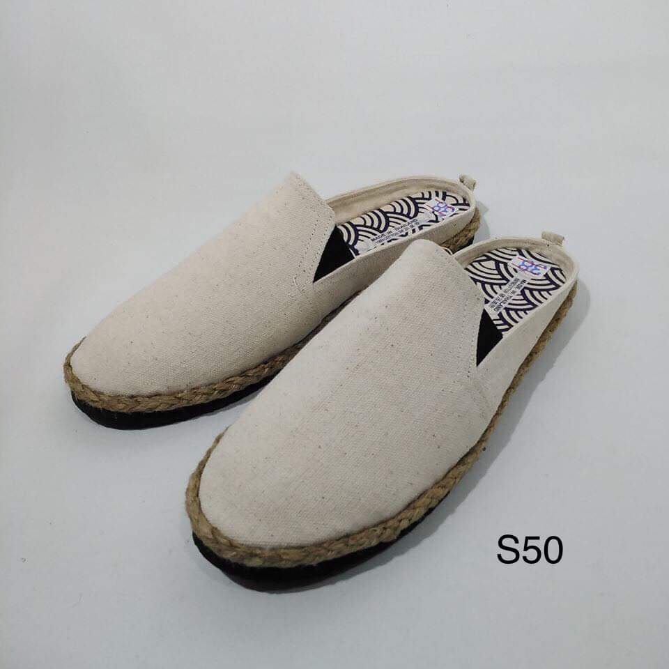 ใหม่ รองเท้าเอสปาดริล รองเท้าผ้าใบแฮนด์เมด อินดี้ วินเทจ แบบสลิปเปอร์