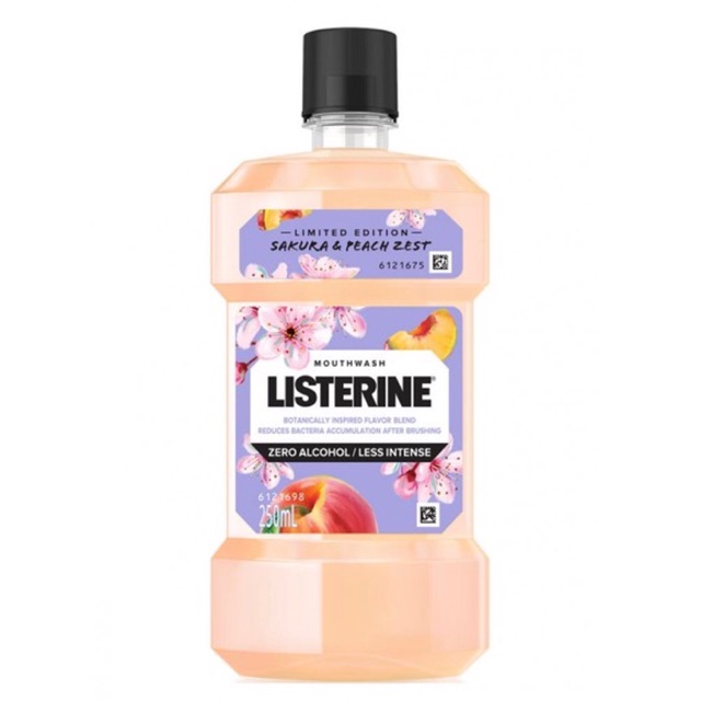 Listerine Sakura & Peach Zest Mouthwash [250 ml.]ลิสเตอรีน ซากุระ แอนด์ พีช เซสท์ ซีโร่ แอลกอออล์ น้ำยาบ้วนปาก
