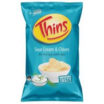 ธินส์ซาวครีมและกุ้ยช่าย 175 กรัม/Thins Sour Cream & Chives 175g(แพ็ค2)