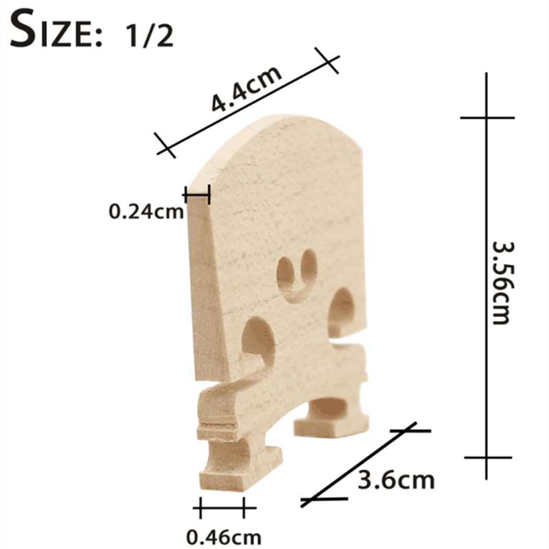 Regular Type Maple Wood Violin Bridge for 1/2 Size Violin