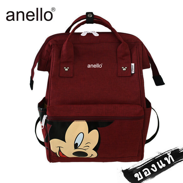 พร้อมส่ง‼️ กระเป๋า Anello Mickey ใบใหญ่ มี 5 / กระเป๋า Anello Đisnēy 2019 Polyester Canvas Backpack Limited-AN601 สี น้ำตาลแดง สี น้ำตาลแดง