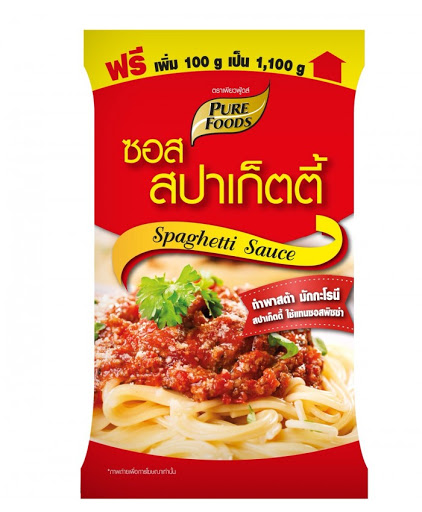 ซอสสปาเก็ตตี้ ซอสพาสต้า มะกะโรนี เพียวฟู้ดส์ 1,100 กรัม PF Spaghetti Sauce 1,100 g.  ซอสสปาเก็ตตี้ ซอสพาสต้า ซอสพิซซ่า มะกะโรนี ซอสผัด