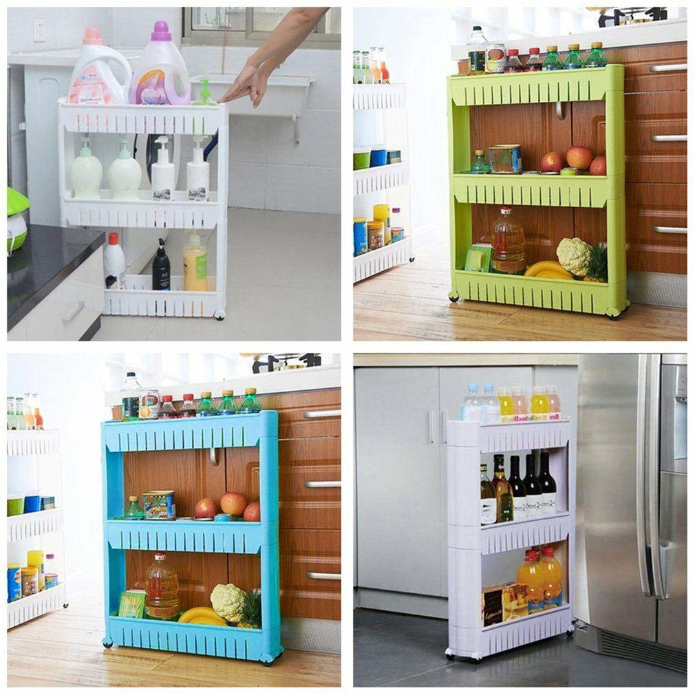 Shelf Kitchen Rack with wheels plastic new step asia ชั้นวางของข้างตู้ ...