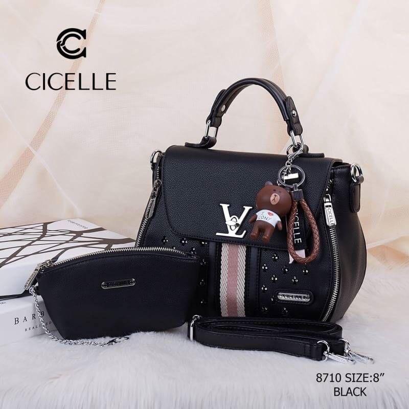 กระเป๋าแบรนด์ CICELLE (ซี-เซล) ทรง S-Curve สไตล์ Modern Luxury สี ดำ