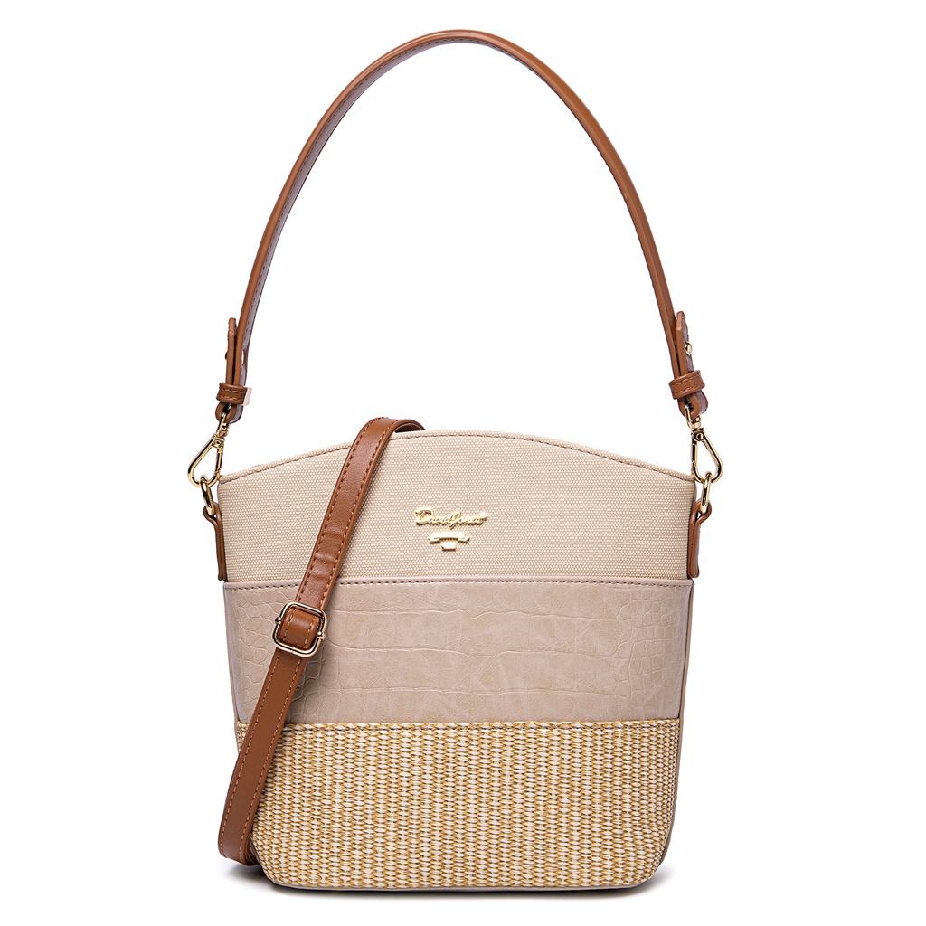 TOP★David Jones กระเป๋าสะพายไหล่ ทรงบักเก็ต เข้ากับทุกการแต่งกาย แฟชั่น