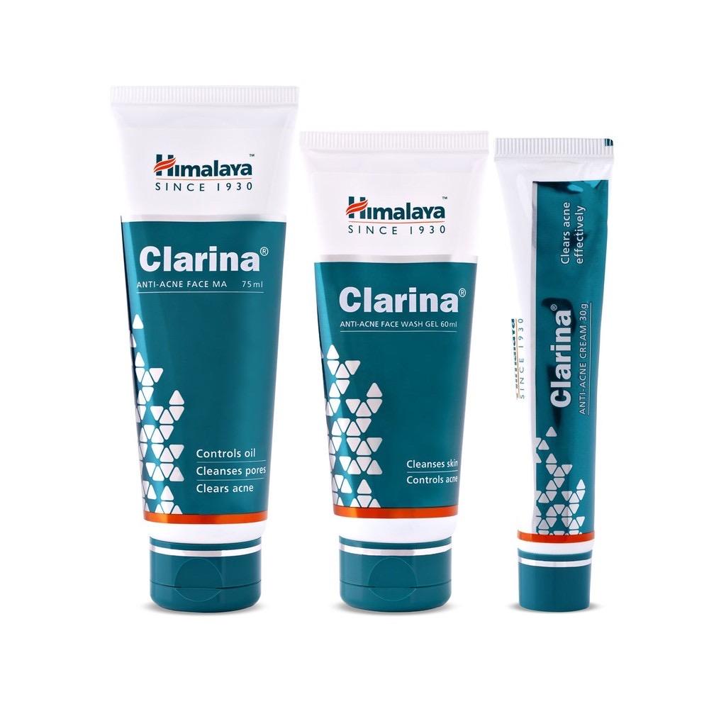 ราคา Himalaya clarina anti acne kit set เซ็ทรักษาสิวอัดเสบ สิวทุกชนิด